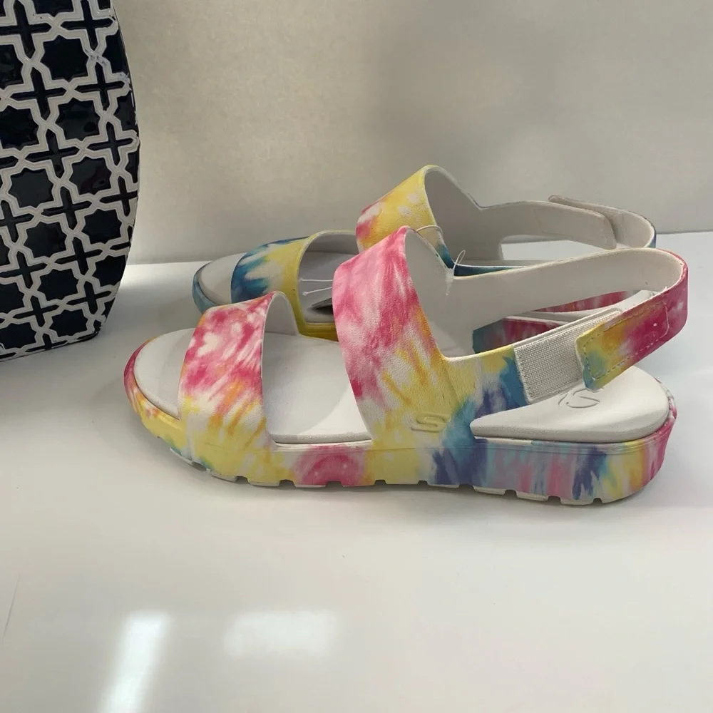 Skechers Foamies women’s sandals Tie Dye multi color size 10 - Picture 2 of 16
